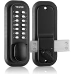 Vevor Serrure de Porte Mecanique sans Cle Verrou a Code Clavier a 14 Touches Poignee de Porte d'Entree Exterieure en Alliage de Zinc Installation