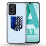 Cokitec Coque Transparente pour Samsung Galaxy A33 5G Attaque Titan Logo