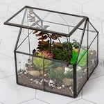 Ferrisland Terrarium en Verre pour Plantes succulentes avec Porte pour décoration de Table, Cadeau DIY – 12,7 x 10,9 x 10,9 cm