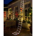 Missdong - 3M Noel Guirlande Lumineuse Electrique, 338 led Échelle avec le Père Noël, 8 Modes, Fonction Mémoire Minuteur, Étanche, pour Decoration