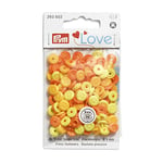 Prym Annähoptik Gelb 393602 Boutons Pression « Color Snaps Mini » Optique Couture, Love, Jaune, Plastic, Light Yellow, Yellow, Orange, 9 mm