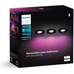 Philips Hue White Ambiance Xamento infälld smart taklampa, svart, 3 x 4.2W, GU10