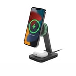 ZAGG mophie Snap+ charging stand & Pad with UK/Ireland Adapter, Qi-Enabled devices, Fast Charging, Up to 15W, 2 devices, Black