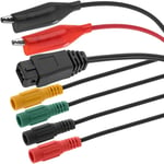 Cablemarkt - Câble adaptateur 2 broches et pinces crocodiles vers 4 fiches bananes femelles compatible avec les véhicules psa e Bosch kts