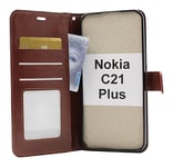 Crazy Horse Wallet Nokia C21 Plus (Brun)