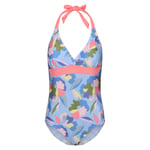 Regatta Womens/Ladies Flavia II Abstract Floral One Piece Swimsuit (Blue/Green/Pink) - Light Blue material_Synthetic - Size 20 UK