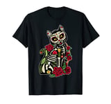 Cat Dia De Los Muertos Women Men Gato Cat Sugar Skull T-Shirt