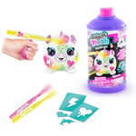 Canal Toys- Peluche Airbrush Mini Surprise Plush to Customise with Pens and Stencils, 1-Pack Neon-AIR 020, Blanc