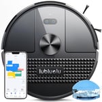 Lubluelu Robot Vacuum Cleaner with Mop 4500Pa,3 in 1 Robotic Vacuum, Laser Navigation, 5 Maps,Super Slim, Carpet Auto Boost,WiFi/App/Alexa,Vacuum Robot ideal for Hard Floor, Pet Hair, Carpet(Black)