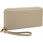 Aarni -älgskinn Clutch-plånbok, taupe/guld