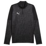 PUMA Treningsgenser teamCUP 1/4 Glidelås - Sort/Sølv/Grå, størrelse XX-Large