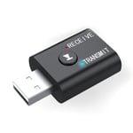 2 In1 USB langaton Bluetooth-yhteensopiva sovitin 5.0 lähetin autostereokaiuttimelle tietokoneen kuulokeadapteri vastaanotin