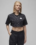 Women's Jordan Cropped Graphic T-Shirt Sz XS Black DZ3214-010