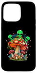 Coque pour iPhone 15 Pro Max Funny Magic Mushroom Alien Trippy Shroom LSDweed Acid Trip