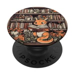 Dragon lit une bibliothèque Cottagecore Bookworm Bookish PopSockets PopGrip Interchangeable