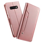 Plånboksfodral Spegel Galaxy S10 Plus Rose gold