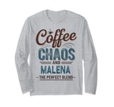 MALENA Personalized Cute Coffee Girls MALENA Name Long Sleeve T-Shirt