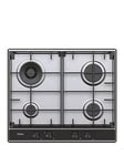 Haier Series 2 Hahg6Br4S2X 60Cm Wide Gas Hob, 4 Cooking Zones - Stainless Steel - Hob Only