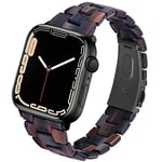 Miimall Compatible avec Apple Watch Série 9/8/7/6/5/4/3/2/1/SE2/SE/Ultra2/Ultra 49mm 45mm 44mm 42mm Bracelet de Montre en Résine Ajustable Bande de Remplacement pour iWatch 49/45/44/42mm -Chocolate