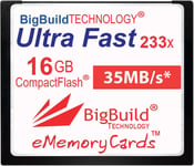 Carte Mémoire Ememorycards 16 Go Ultra Fast 35 Mo/S Compactflash Compatible Avec Canon 10D/20D/30D/40D/50D/1D/1Ds/5D/5Ds/7D Mark I/Ii/Iii/Iv, Nikon D, Olympus E, Alpha, Leica S Caméras