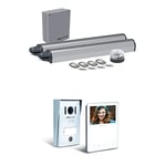 SCS Sentinel - Pack Automatisme de portail + Visiophone : Motorisation Portail Battant Vis sans Fin 12V OneGate 1 Family et Interphone Video 2 Fils VisioKit 4.3