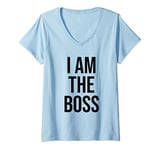 Womens I Am The Boss TShirt,Sarcastic I'm Not Bossy Shirt,Funny Top V-Neck T-Shirt