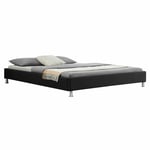 Lit futon king double NIZZA noir 180x200 cm 2 places 2 personnes adulte sommier