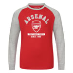 Arsenal FC Official Gift Kids Crest Long Sleeve T-Shirt Red 8-9 Years