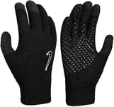 2 Pairs Nike Youth Knit Grip Tech Gloves Black Touch Screen Size Small-Medium