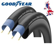 2 x Goodyear Eagle Sport TT 700 x 28c  Road Bike Tyres Black