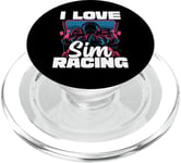 Cute Video Gamer For Women - I Love Sim Racing PopSockets PopGrip pour MagSafe