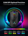 Souris Gaming 3200 Dpi, Souris De Jeu Filaire Avec Rétroéclairage Rvb, 8 Boutons Programmables, Mémoire Intégrée De 256 Ko La Plus Adaptée À Windows 7 Et Versions Ultérieures