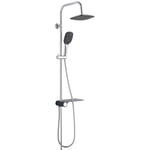 Ensemble de douche avec bac latéral aquastar chrome-anthracite Schütte chrome-anthracite