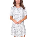 Lady Avenue Bamboo Short Sleeve Dotted Nightdress Lysblå Bambus Small Dame