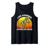 Funny Valentines Day T-Rex Dinosaur Box Of Chocolate Tank Top