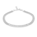 Amazon Essentials Bracelet réglable en argent sterling rhodié avec chaîne à maillons rectangulaires et zircon cubique, 18 à 20 cm