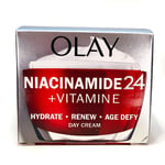 Olay Niacinamide 24 + Vitamin E Moisturiser Day Face Cream 50ml HYDRATE RENEW