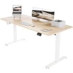 Devoko Bureau Assis Debout Électrique 160 x 70cm, Bureau Réglable en Hauteur de 71 cm à 119 cm avec 2 Hauteurs Mémorisables pour Bureau (Beige, 160cm)