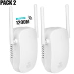 2 Répéteurs Wi-Fi 1200 Mbps Amplificateur Wifi Double Bande 2,4 & 5 GHz - E.F.Connection