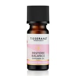 Tisserand Aromatherapy Restore Balance Diffuser Oil Perimenopause, Menopause and Menstruation Support for Women Rose, Clary Sage and Geranium 100 Percent Natural Essential Oils - 9ml