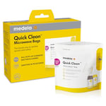 Medela Quick Clean Microwave Bags - Fast and convenient cleaning of breast pump parts or accessories, reusable, Pack of 5