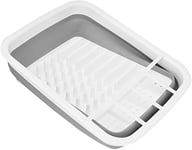 KitchenCraft Collapsible Dish Drainer Rack Ideal for Small Kitchens and Camping, White, 37.5 x 29.5 cm