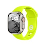 DONEGANI SB Bracelet Sport pour Apple Watch Band Ultra 2 49mm, Series 10 46mm, 9 8 7 45mm 41mm, SE 6 5 4 44mm 40mm, 3 2 1 42mm 38mm Femme Homme Silicone, Jaune Fluo