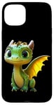 Coque pour iPhone 15 Plus Dragon Petit Bébé Vert Dragon Doux Dragons