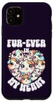 Coque pour iPhone 11 Fur-ever in My Heart Kawaii Cochon d'Inde Cœur