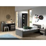 Chambre Complète Enfant 6P "London II" Gris Anthracite