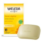 WELEDA - Savon végétal au Calendula - Nettoie en douceur - Mousse fine et onctueuse - NATRUE* - Bio** - Vegan*** - 100g (Lot de 6)