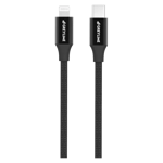 GreyLime Braided USB-C - lightning kabel, svart, 2 m