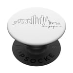 Singapour Skyline Silhouette Asie Fan Amour I Love Singapore PopSockets PopGrip Interchangeable