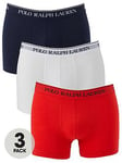 Polo Ralph Lauren 3 Pack Trunks - Navy/White/Red, Red/White/Blue, Size M, Men